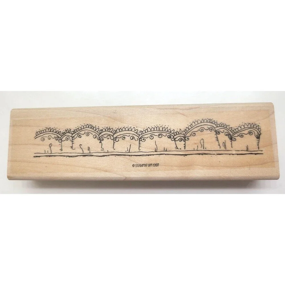 Lace Ribbon Border Rubber Stamp Wood Stampin Up Art Crafts USA 1997 5.5